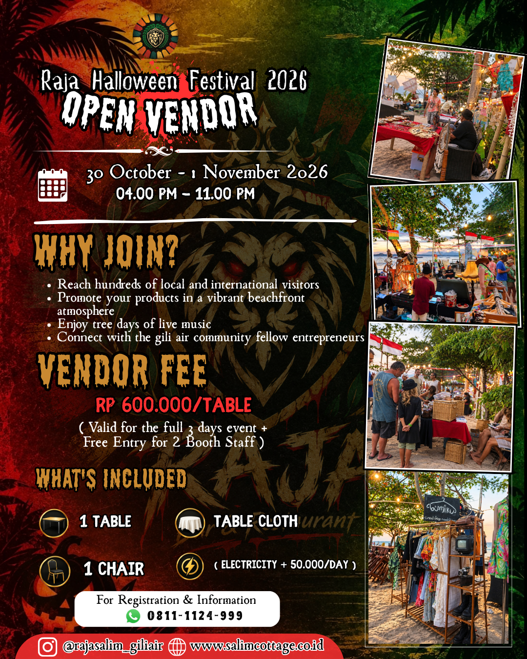 OPEN VENDOR - RAJA HALLOWEEN FESTIVAL 2026